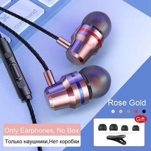 Planet Gates Rose Gold TOMKAS Wired Earbuds Headphones 3.5mm In Ear Earphone Earpiece With Mic Stereo Headset 5 Color For Samsung Xiaomi Phone Computer