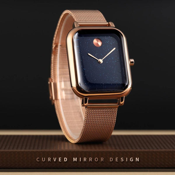 Planet Gates Rose gold watch Luxury Lover Watches Quartz Dress Women Men Watch Couples Wristwatch Sliver Mesh Stainless Relojes Hombre  9187