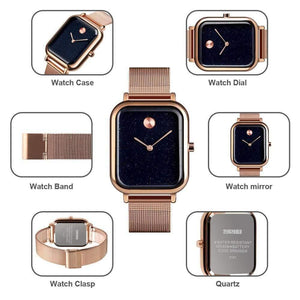 Planet Gates Rose gold watch Luxury Lover Watches Quartz Dress Women Men Watch Couples Wristwatch Sliver Mesh Stainless Relojes Hombre  9187