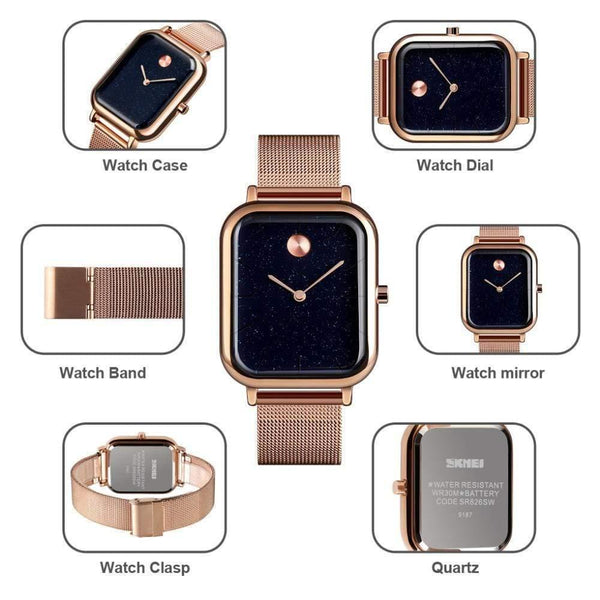 Planet Gates Rose gold watch Luxury Lover Watches Quartz Dress Women Men Watch Couples Wristwatch Sliver Mesh Stainless Relojes Hombre  9187