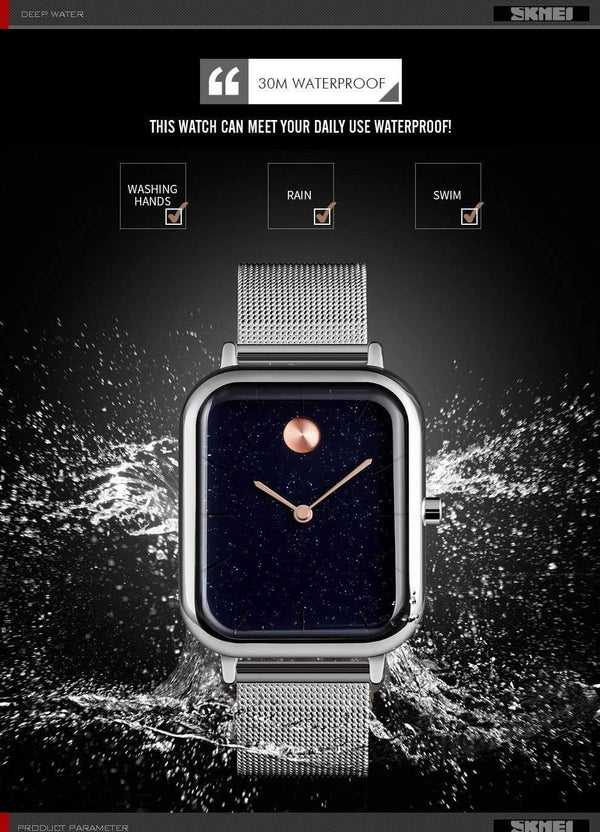 Planet Gates Rose gold watch Luxury Lover Watches Quartz Dress Women Men Watch Couples Wristwatch Sliver Mesh Stainless Relojes Hombre  9187