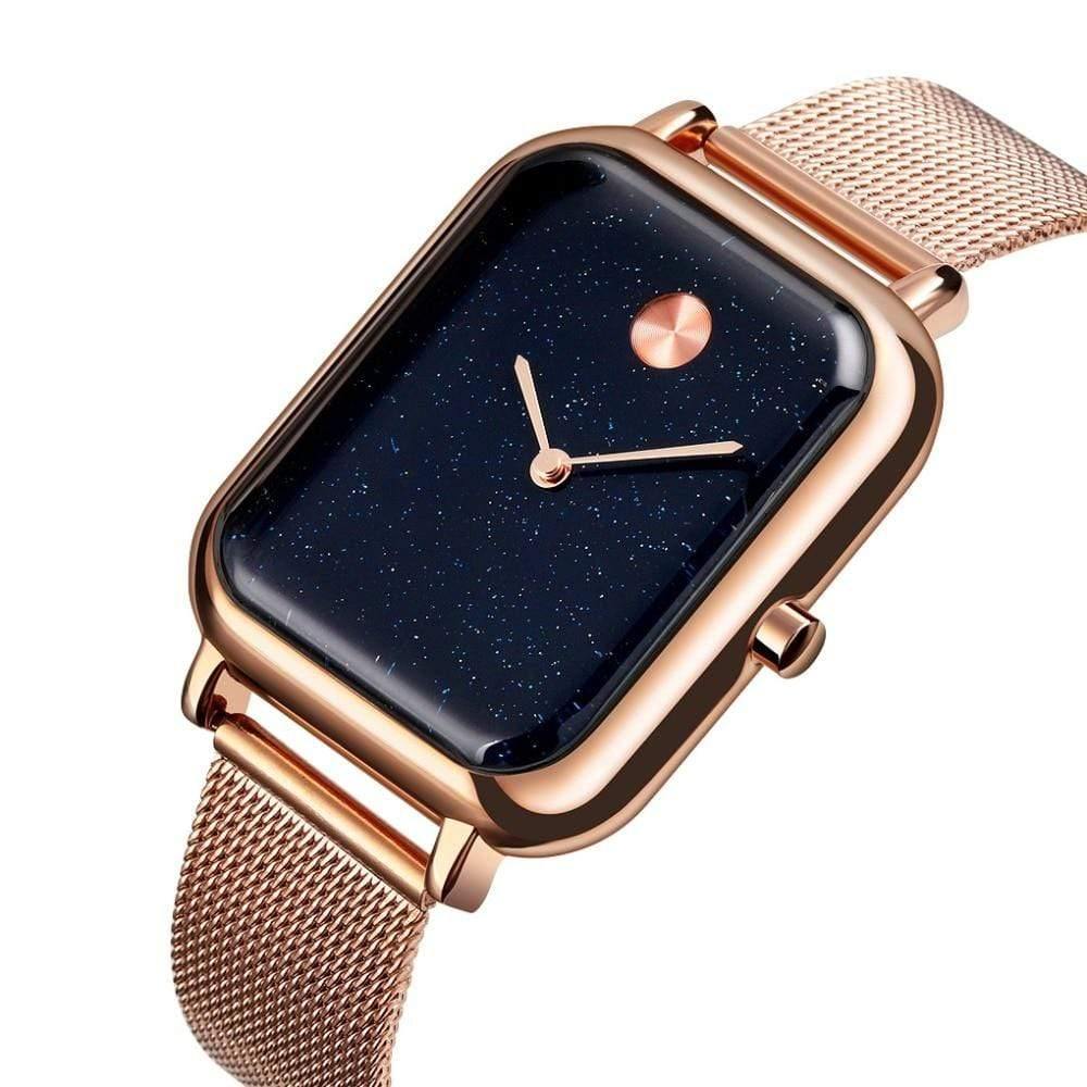Planet Gates Rose gold watch Luxury Lover Watches Quartz Dress Women Men Watch Couples Wristwatch Sliver Mesh Stainless Relojes Hombre  9187