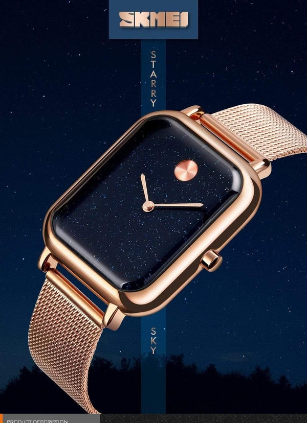 Planet Gates Rose gold watch Luxury Lover Watches Quartz Dress Women Men Watch Couples Wristwatch Sliver Mesh Stainless Relojes Hombre  9187