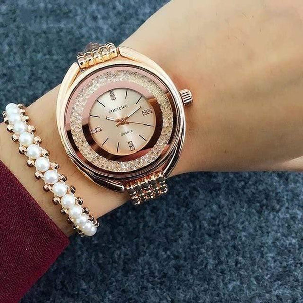 Planet Gates rose gold Watch Women Watches Rose Gold Bracelet Women's Watches Rhinestone Ladies Watch Clock reloj mujer montre femme
