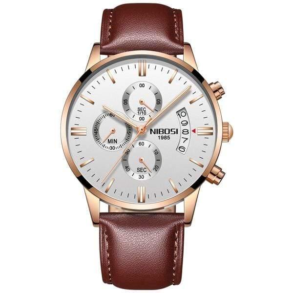 Planet Gates Rose gold white l Sports Watches For Men Military Army Analog/Chronograph Men Watch Stainless Steel Dress Male Clock Saat
