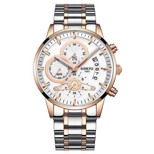 Planet Gates Rose Gold White Mens Watches Top Luxury Brand Men Gold Watch Men Relogio Masculino Military Army Analog Quartz Wristwatch Montre Homme