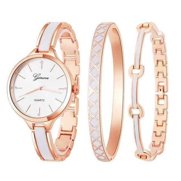 Planet Gates rose gold white Watch Women Rose Gold Bracelet Watch Sets Luxury Simple  Ladies Female Girl Hour Casual Quartz Wristwatches