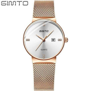 Planet Gates Rose Gold White Women Watches Minimalism Rhinestone Calendar Japan Quartz Lady Wristwatch Holiday Lover's Gift Watch