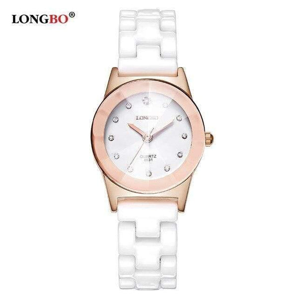 Planet Gates Rose Gold Women Fashion Quartz White Ceramic Lovers Watches Luxury Casual Unique Ladies Dress Wristwatch Relogio Feminino
