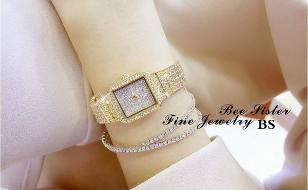 Planet Gates rose gold Women Watch Rhinestone Watches Lady Diamond Stone Dress Watch Stainless Steel Bracelet Wristwatch ladies Crystal Watch