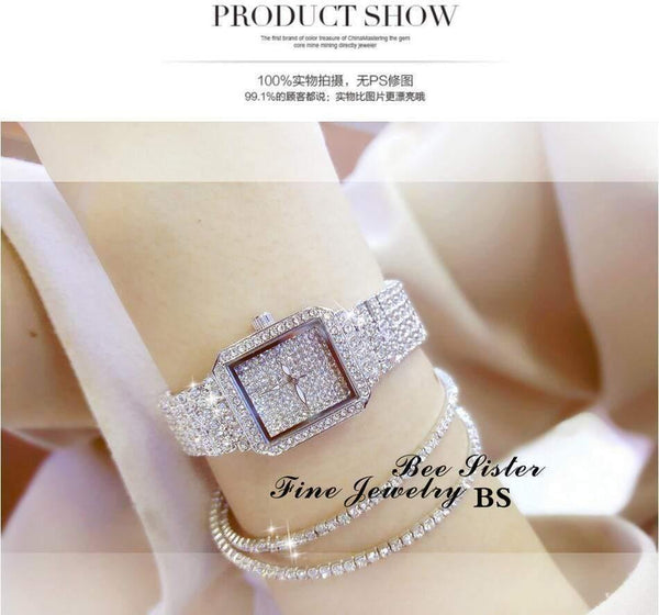 Planet Gates rose gold Women Watch Rhinestone Watches Lady Diamond Stone Dress Watch Stainless Steel Bracelet Wristwatch ladies Crystal Watch