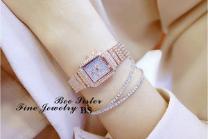 Planet Gates rose gold Women Watch Rhinestone Watches Lady Diamond Stone Dress Watch Stainless Steel Bracelet Wristwatch ladies Crystal Watch