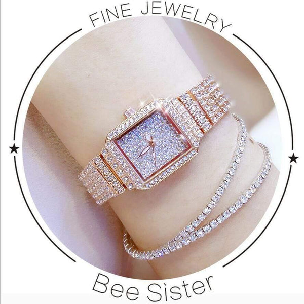Planet Gates rose gold Women Watch Rhinestone Watches Lady Diamond Stone Dress Watch Stainless Steel Bracelet Wristwatch ladies Crystal Watch