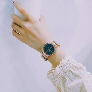 Planet Gates Rose Gold Women Watches Minimalism Starry sky Magnet Buckle Fashion Casual Female Wristwatch Waterproof Roman Numeral