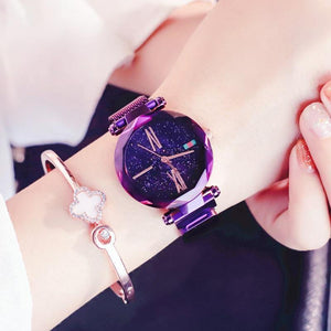 Planet Gates Rose Gold Women Watches Minimalism Starry sky Magnet Buckle Fashion Casual Female Wristwatch Waterproof Roman Numeral
