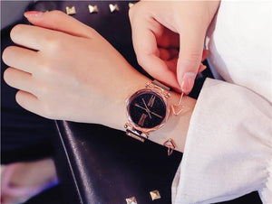 Planet Gates Rose Gold Women Watches Minimalism Starry sky Magnet Buckle Fashion Casual Female Wristwatch Waterproof Roman Numeral