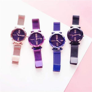 Planet Gates Rose Gold Women Watches Minimalism Starry sky Magnet Buckle Fashion Casual Female Wristwatch Waterproof Roman Numeral