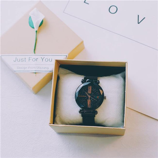 Planet Gates Rose Gold Women Watches Minimalism Starry sky Magnet Buckle Fashion Casual Female Wristwatch Waterproof Roman Numeral