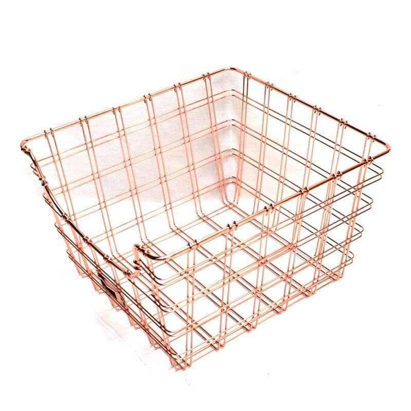 Planet Gates Rose Golden Office School Supplies Desk Accessories Organizer File Tray Iron Book Holder Mesh Wire with Wood Tag Holder