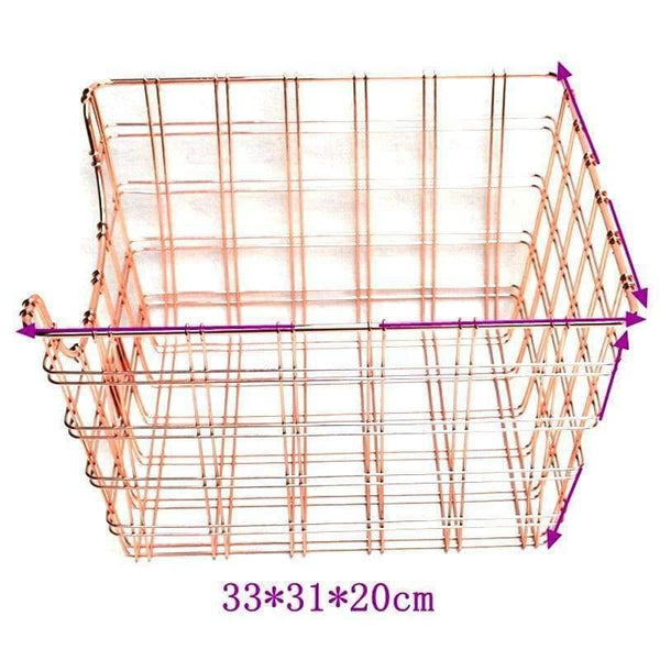 Planet Gates Rose Golden Office School Supplies Desk Accessories Organizer File Tray Iron Book Holder Mesh Wire with Wood Tag Holder