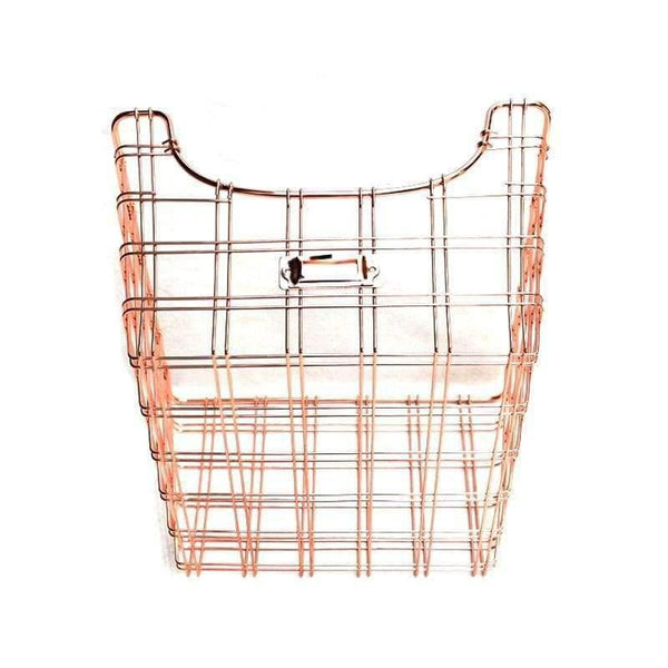 Planet Gates Rose Golden Office School Supplies Desk Accessories Organizer File Tray Iron Book Holder Mesh Wire with Wood Tag Holder