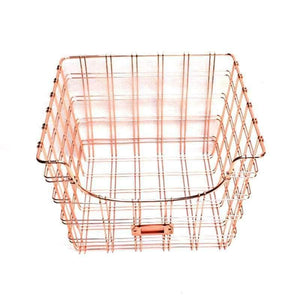 Planet Gates Rose Golden Office School Supplies Desk Accessories Organizer File Tray Iron Book Holder Mesh Wire with Wood Tag Holder