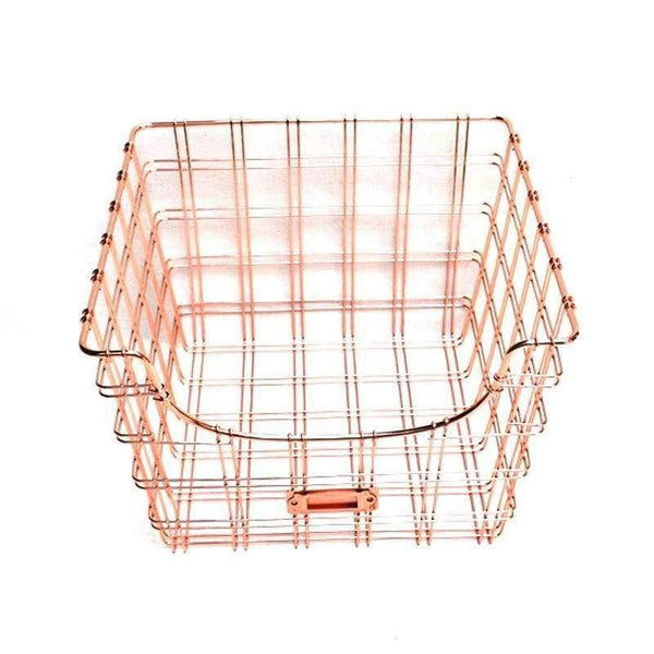 Planet Gates Rose Golden Office School Supplies Desk Accessories Organizer File Tray Iron Book Holder Mesh Wire with Wood Tag Holder