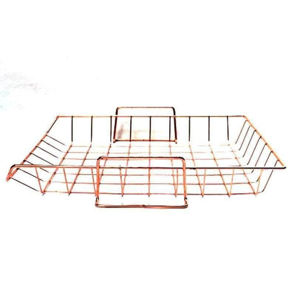 Planet Gates Rose Golden Office School Supplies Desk Accessories Organizer File Tray Mesh Wire Metal Document Tray Stackable File Tray