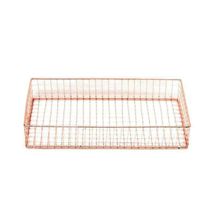 Planet Gates Rose Golden Office School Supplies File Holder Organizer File Tray Mesh Wire Metal Document Tray Book Holder Large Tray
