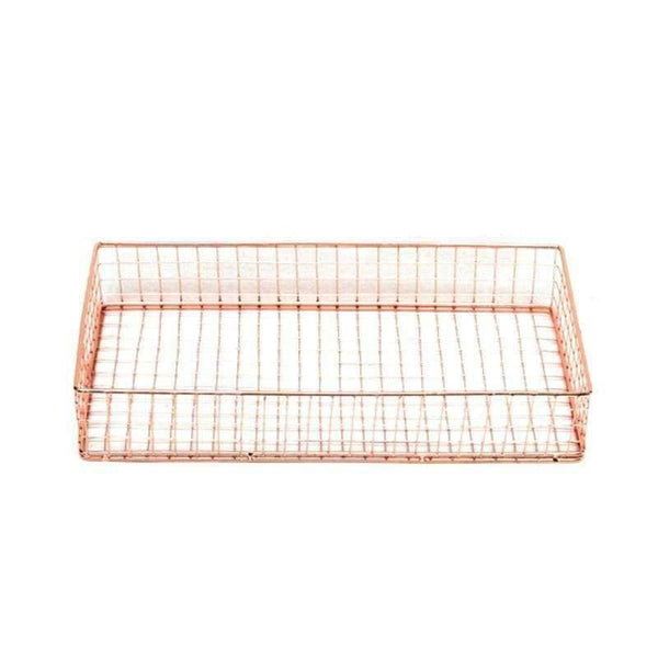 Planet Gates Rose Golden Office School Supplies File Holder Organizer File Tray Mesh Wire Metal Document Tray Book Holder Large Tray