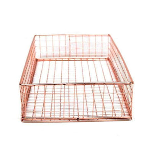 Planet Gates Rose Golden Office School Supplies File Holder Organizer File Tray Mesh Wire Metal Document Tray Book Holder Large Tray