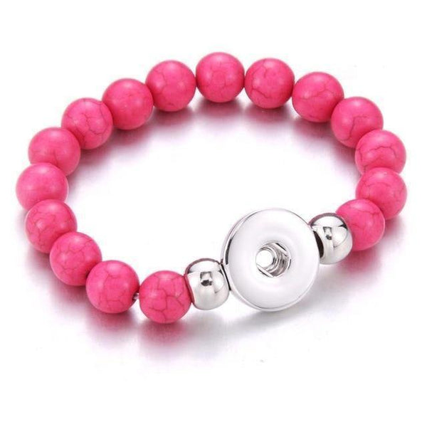 Planet Gates rose Handmade Snap Button Bracelet 10mm Imitation Pearls Beads Snap Jewelry Fit 18mm Snap Button Jewelry Beaded Bracelet