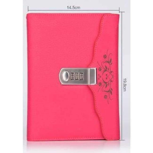 Planet Gates Rose Individual Logo Custom B6 Notebook Writing Pads Lock Password PU Leather Notepad Travelers Office School Diary Binder Gift
