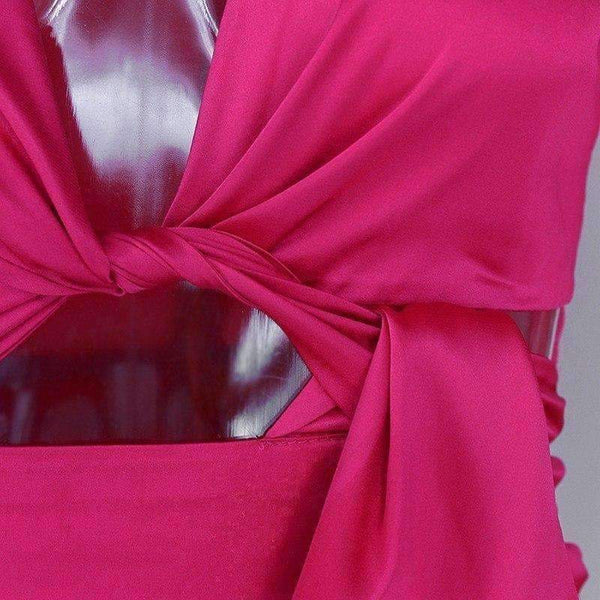 Planet Gates Rose / L Autumn Women Dress Mini Solid V Neck Sexy Dresses Solid Bodycon Elegant Long Sleeve Party Swimwear Woman Kylie Jenner Dress