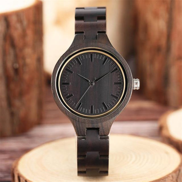 Natural Maple Bamboo Wood Watches Ladies Fashionable Quartz Wristwatch Women's Bracelet Female Clock Relogio Feminino - Planet Gates