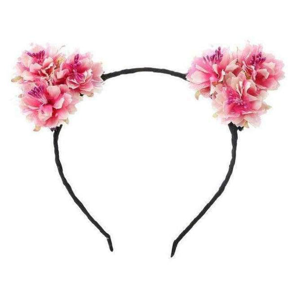 Planet Gates rose red 10pcs/lot Women and Children Party Hairbands Rabbit Ears Floral Headband Hair Accessories For Bride Beach Wedding Headdress