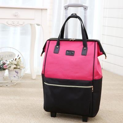 Planet Gates rose Red / 16" Oxford Cloth Waterproof Maletas De Viaje Con Ruedas Envio Suitcases Luggage Set Rolling Travel Bag Fixed Casters