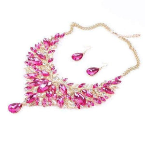 Planet Gates Rose Red 2017 African Jewelry Sets Wedding Necklace Womens Jewellery Set Gold Color Necklace And Earrings 6Colors