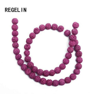 Planet Gates rose red / 4MM REGELIN Colorful Volcanic Lava Stone Round Loose beads Natural Stone Rock Ball DIY For Jewelry Bracelet/Necklace Making Gift