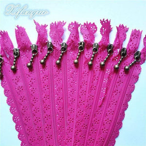 Planet Gates rose red / 5pcs / 25cm 5/10pcs 25cm 10 Inch DIY 3# Nylon Coil Flower Zipper For DIY Sewing Tailor Handicraft Bed Bag (20 Colors) #