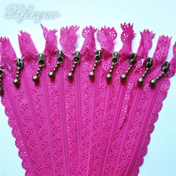 Planet Gates rose red / 5pcs / 25cm 5/10pcs 25cm 10 Inch DIY 3# Nylon Coil Flower Zipper For DIY Sewing Tailor Handicraft Bed Bag (20 Colors) #