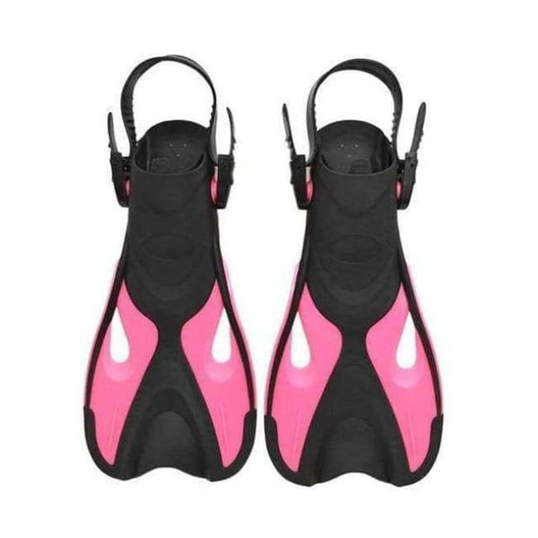 Planet Gates Rose red black / S Adjustable Children Kids Super-soft Snorkeling Swimming Fins Long Flippers Comfortable Diving Training Equipment New