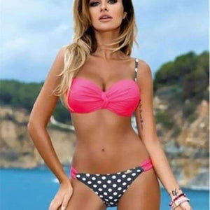 Planet Gates Rose Red Dots / S S-XXL Swimwear Women Brazilian Bikini Push Up Swimsuit Female Biquini Women Swim Suit Beachwear Swimming Bathers
