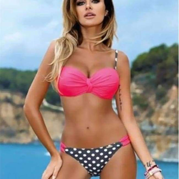 Planet Gates Rose Red Dots / S S-XXL Swimwear Women Brazilian Bikini Push Up Swimsuit Female Biquini Women Swim Suit Beachwear Swimming Bathers