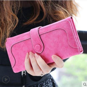 Planet Gates rose red Fashion Women  Wallet Matte Stitching Women Long Brand Purse Clutch 9 Colour Handbag Wristlet  free shipping
