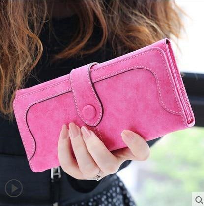 Planet Gates rose red Fashion Women  Wallet Matte Stitching Women Long Brand Purse Clutch 9 Colour Handbag Wristlet  free shipping