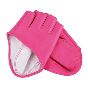 Planet Gates rose red Half Finger Fingerless PU Leather Gloves Lady Driving Show Pole Dance  Mittens for Women Men Free Shipping