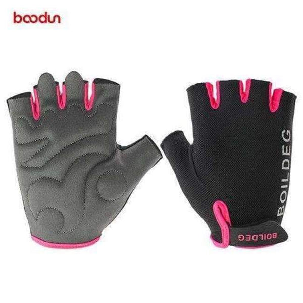 Planet Gates rose red / M Gym Gloves Men Women Body Building Half Finger Fitness Gloves Anti-slip Weight Lifting Sports Training Gloves Breathable