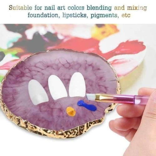 Planet Gates Rose Red Nail Art Plate Natural Resin Stone Acrylic Gel Polish Display Showing Board Drawing Color Palette Manicure Display Tool