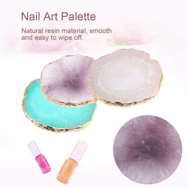 Planet Gates Rose Red Nail Art Plate Natural Resin Stone Acrylic Gel Polish Display Showing Board Drawing Color Palette Manicure Display Tool